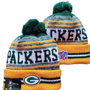 NWT Green Bay Packers Sports Knit Pom Beanie Fleece Lining OSFA Unisex